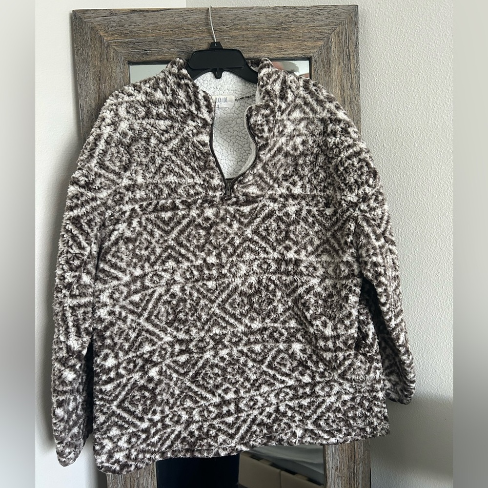 Peach Love California Oversized Women’s Sherpa 1/4 Zip Pullover